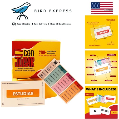 Spanish verb flashcards 200 - verb, 200+